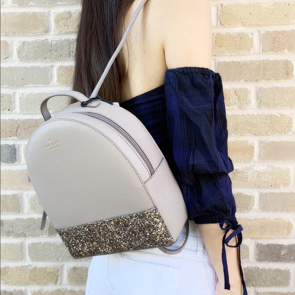 Gaby’sBags👜💕- Kate Spade Glitter Backpack Gray - Picture 2 of 5